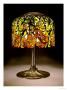 A Trumpet Creeper Leaded Glass And Bronze Table Lamp by Tiffany Studios Limited Edition Print