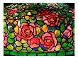 Detail From A Fine Rosebush Leaded Glass And Bronze Table Lamp by Tiffany Studios Limited Edition Print