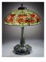 Double Poinsettia Leaded Glass And Bronze Table Lamp by Tiffany Studios Limited Edition Pricing Art Print