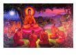 Mural In The Shwedagon Depicting Buddha's First Sermon, Yangon, Myanmar (Burma) by Anders Blomqvist Limited Edition Print