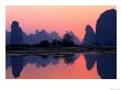 Sunset On The Karst Hills And Li River, China by Keren Su Limited Edition Print