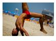 Young Man Doing Capoiera On Beach, Tel Aviv, Israel by Stephane Victor Limited Edition Pricing Art Print