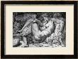 Leda, Engraved By Jacobus Bos, Boss Or Bossius (Born Circa 1520) by Michelangelo Buonarroti Limited Edition Print