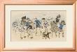 Children And Their Dog On The Beach On A Windy Day by Mars (Maurice Bonvoisin) Limited Edition Pricing Art Print