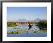 Fisherman, Agua And Pacaya Volcanoes In The Background, Monterrico, Pacific Coast, Guatemala by Michele Falzone Limited Edition Print
