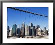 Manhattan Skyline From The Brooklyn Bridge, New York City, New York, Usa by Amanda Hall Limited Edition Print