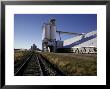 Railway Line Tracks Leading To A Wheat Depot With Silos, Australia by Jason Edwards Limited Edition Print