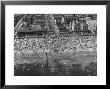 Aerial View Of Crowds Enjoying A Hot 4Th Of July At Rockaway Beach by Sam Shere Limited Edition Print