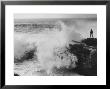 Oceanographer Willard Bascom Standing On A Rock While Observing The Crashing Surf by Bill Ray Limited Edition Print