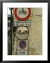 Road Signs And Wide Angle Mirror Along An Italian Road, Asolo, Italy by Todd Gipstein Limited Edition Print