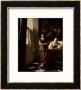 Lady Writing A Letter With Her Maid, Circa 1670 by Jan Vermeer Limited Edition Print