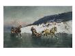 Sledge Ride On The Ice (Oil On Canvas) by Axel Hjalmar Ender Limited Edition Print