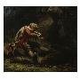 Wounded Bear Hunter, 1861 (Oil On Canvas) by Knud Bergslien Limited Edition Print