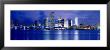 Panoramic View Of An Urban Skyline At Night, Miami, Florida, Usa by Paula Scaletta Limited Edition Print