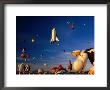 Space Shuttle And Cow Shaped Balloons At Balloon Fiesta, Albuquerque, New Mexico, Usa by Ralph Lee Hopkins Limited Edition Print
