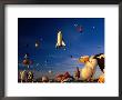 Space Shuttle And Cow Shaped Balloons At Balloon Fiesta, Albuquerque, New Mexico, Usa by Ralph Lee Hopkins Limited Edition Print