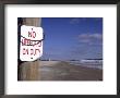 An Ironic Sign Warns No Lifeguard On A Totally Empty Beach by Stephen St. John Limited Edition Pricing Art Print