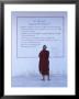 Monk Reading Burmese Wall Script, Shwedagon, Yangon (Rangoon), Myanmar (Burma), Asia by Gavin Hellier Limited Edition Print