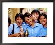 Schoolgirls At Wat Pho Celebrating Buddha Day, Ratanakosin, Bangkok, Thailand by Ray Laskowitz Limited Edition Pricing Art Print