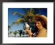 Mature Woman Listens To Radio On Florida Beach by Len Rubenstein Limited Edition Pricing Art Print