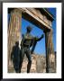 Statue Between Tufa Columns (Ionic Order) At Tempio Di Apollo, Pompeii, Campania, Italy by Martin Moos Limited Edition Print