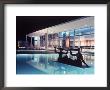 Architect Oscar Niemeyer's Presidential Swimming Pool In Brasilia At Night by Dmitri Kessel Limited Edition Print