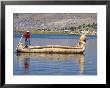 Traditional Uros (Urus) Reed Boat, Islas Flotantas, Reed Islands, Lake Titicaca, Peru by Tony Waltham Limited Edition Pricing Art Print