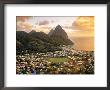 Pitons And Soufrierre, St. Lucia, Caribbean by Walter Bibikow Limited Edition Print