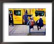 Children Waiting For Bus At Holstentorplatz, Lubeck, Schleswig-Holstein, Germany by Martin Lladã³ Limited Edition Print