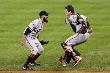 Detroit, Mi - Oct 28: Detroit Tigers V Sf Giants - Sergio Romo, Buster Posey And Miguel Cabrera by Christian Petersen Limited Edition Print