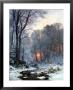 Twilit Wooded River In The Snow by Anders Andersen-Lundby Limited Edition Pricing Art Print