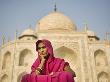 Indian Woman In Front Of The Taj Mahal by Scott Stulberg Limited Edition Pricing Art Print