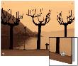 Trees And Bench By Misty Lake, Lago Maggiore, Italy by I.W. Limited Edition Pricing Art Print