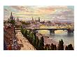 Dresden, View Of City With Konig Friedrich August Bridge, River Elbe, The Old Town And Trams by Harold Copping Limited Edition Pricing Art Print