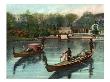 New York City, Gondolas With American Flags On The Lake In Central Park by Gustave Dorã© Limited Edition Print