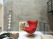 Su Residence, Jhubei City, Taiwan, Living Room; Red Arne Jaconsen Egg Chair, Architect: Jeff Chao by Marc Gerritsen Limited Edition Pricing Art Print