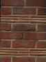 Backgrounds - Detail Of Red Clay Brick Tile And Mortar Wall Stretcher Bond With Tile Course by Natalie Tepper Limited Edition Print