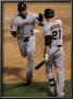San Francisco Giants V Texas Rangers, Game 3: Andres Torres,Freddy Sanchez by Stephen Dunn Limited Edition Print