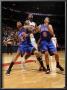 New York Knicks V Toronto Raptors: Amir Johnson, Wilson Chandler And Landry Fields by Ron Turenne Limited Edition Pricing Art Print