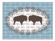 Blue Buffalo Belt Buckle by Avalisa Limited Edition Print