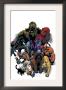 Marvel Pets Handbook Cover: Lockjaw, Lockheed, Devil Dinosaur, Zabu And Old Lace by Karl Kerschl Limited Edition Print