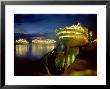 Cruise Ships In Dock Lit Up At Night, Barbados by Mike England Limited Edition Print