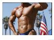 Body Builder At Muscle Beach In Venice, Ca by Jodi Cobb Limited Edition Pricing Art Print
