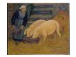 Girl Feeding Two Piglets by Paul Serusier Limited Edition Pricing Art Print