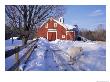 Pony And Barn Near The Lamprey River In Winter, New Hampshire, Usa by Jerry & Marcy Monkman Limited Edition Print