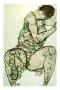 Sitzende Frau Mit Linker Hand Im Haar by Egon Schiele Limited Edition Pricing Art Print