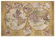 Antique Map, Globe Terrestre, 1690 by Vincenzo Coronelli Limited Edition Print