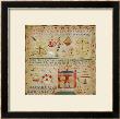 Silk On Linen Needlework Sampler, Circa 1836 by Hannah Scanlon Limited Edition Print