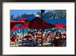 Tourists At Outdoor Cafe Under Umbrellas At Mendano Beach, Cabo San Lucas, Mexico by Mark & Audrey Gibson Limited Edition Print