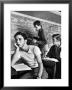 Beard Started On Teenage High School Student As Others Work On Lessons At Blackboard And Desk by Alfred Eisenstaedt Limited Edition Print